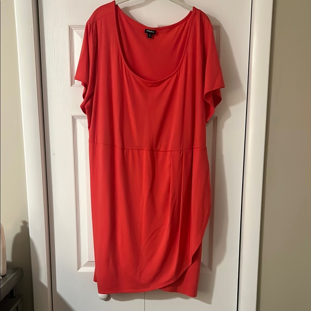 Torrid Red Flutter Sleeve Tunic Dress